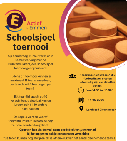 Schoolsjoel toernooi 14 mei 2026